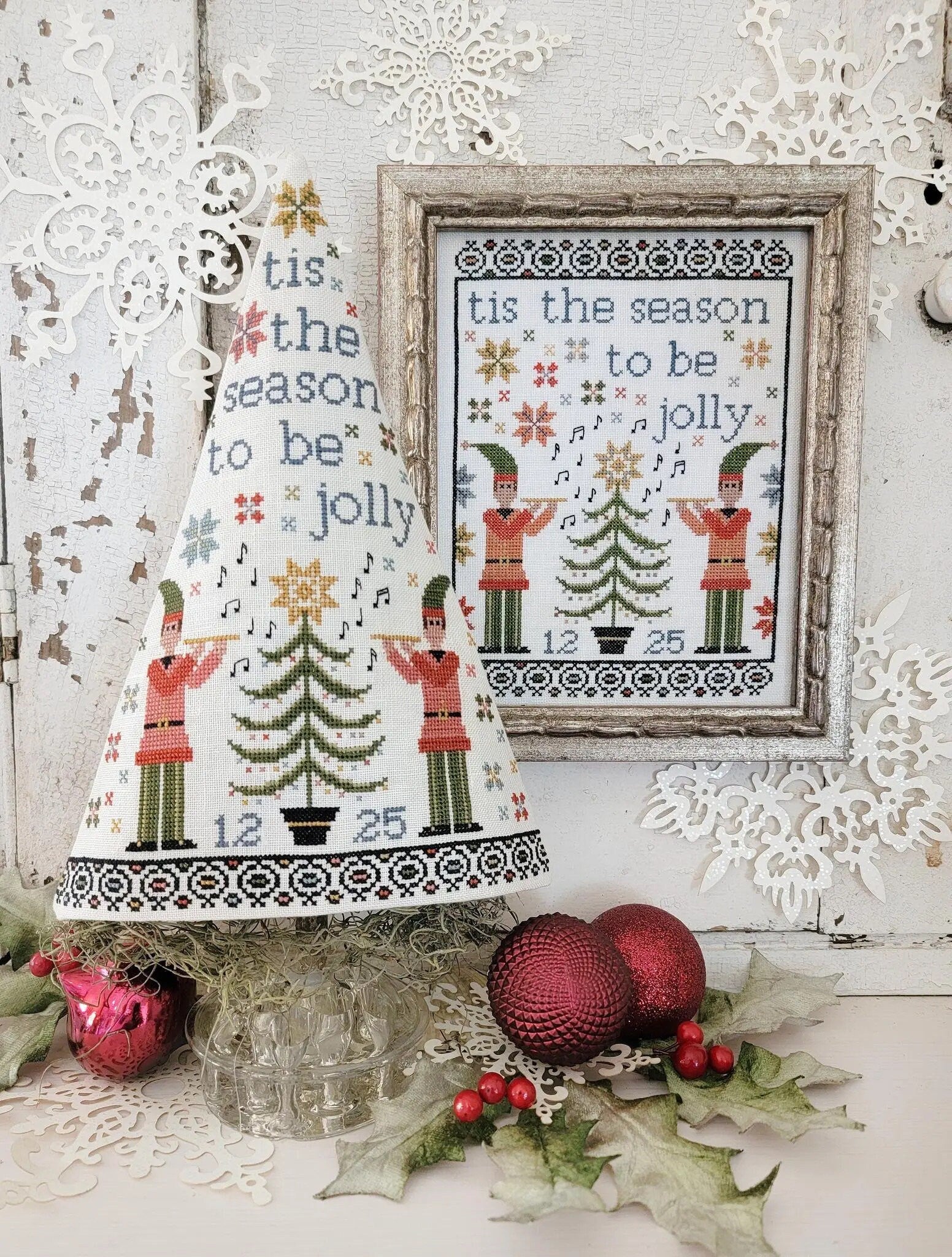 Eleventh Day of Christmas Sampler & Tree pattern by Hello by Liz Matthews