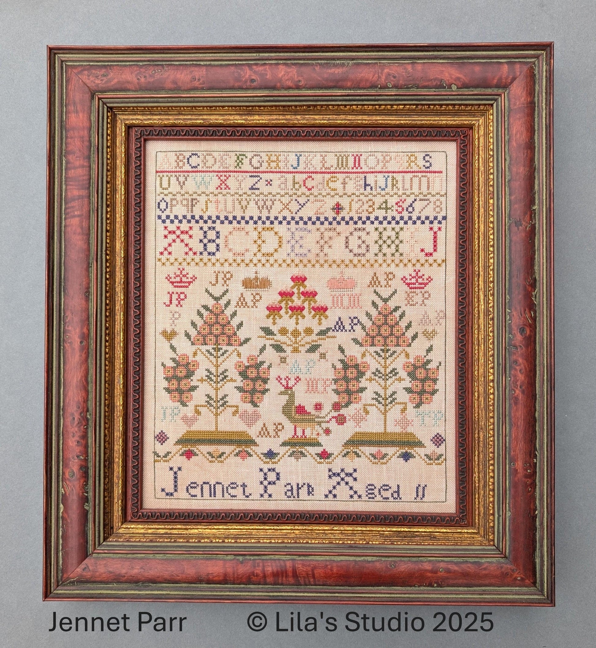 Jennet Parr reproduction sampler pattern by Lila’s Studio