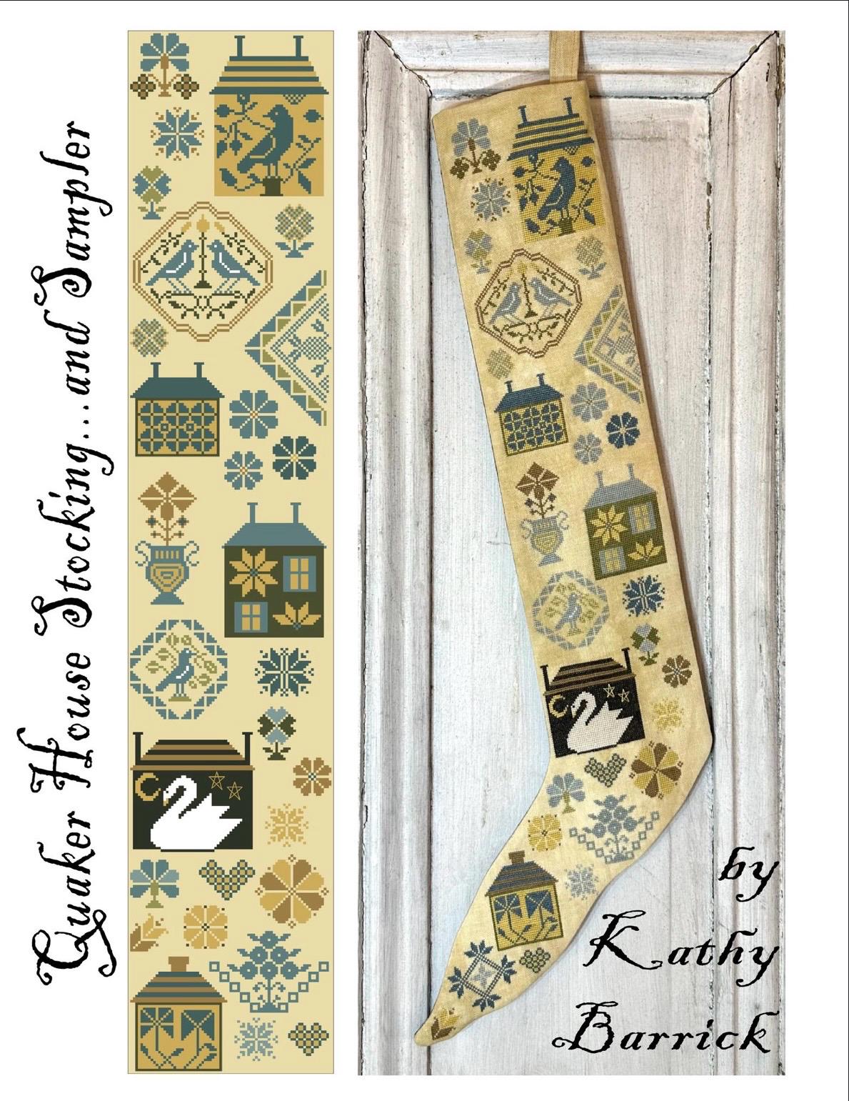 Quaker House Stocking and Sampler pattern by Kathy Barrick