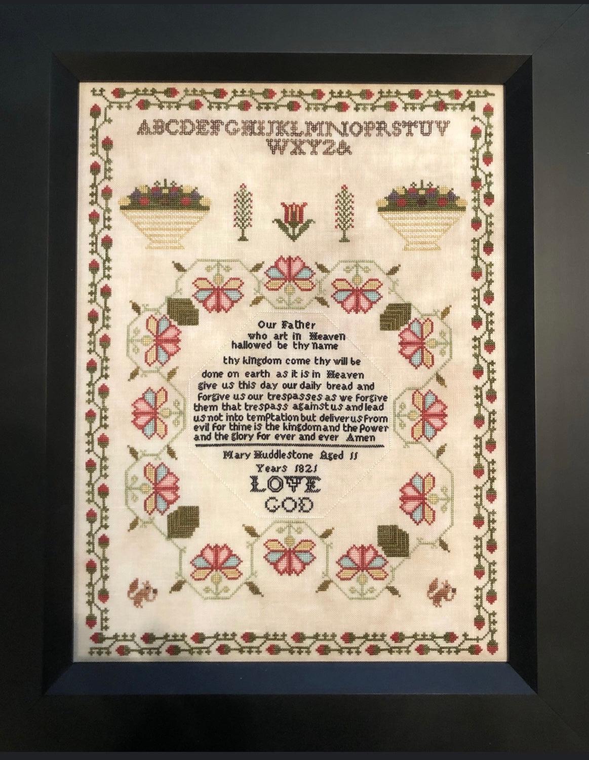 Mary Huddlestone reproduction sampler by My Sister’s Samplers