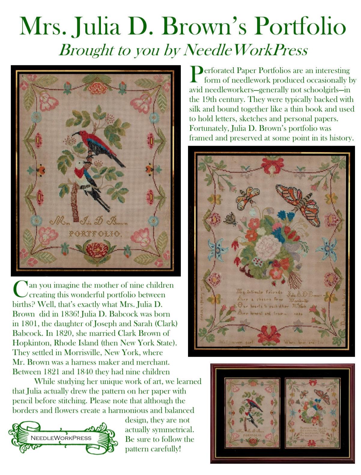 Mrs Julia D Brown’s Portfolio pattern by Needlework Press