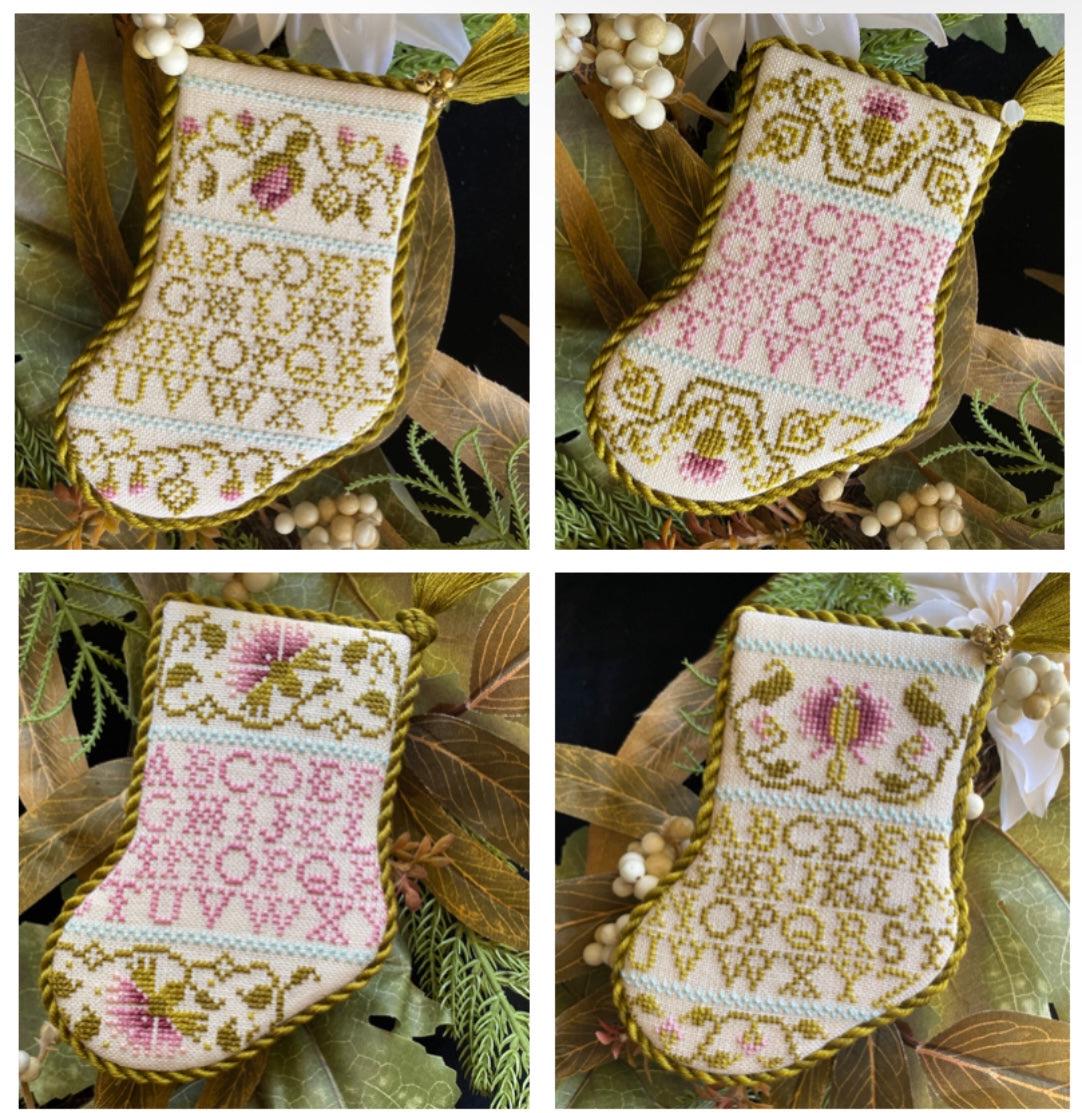 English Country Garden Christmas Stocking Ornaments pattern by Jean Farish Needleworks