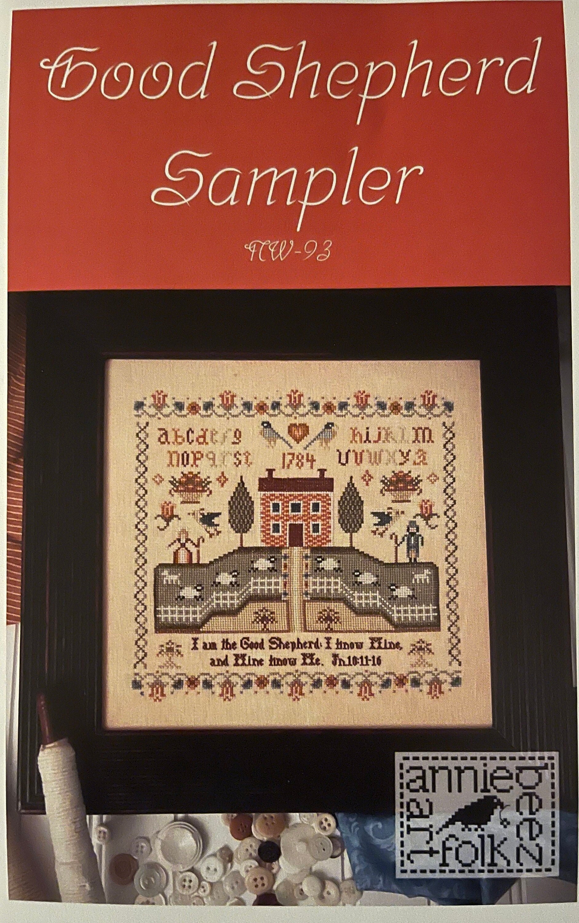 Good Shepherd Sampler Pattern by Annie Beez Folk Art