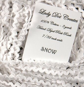 Lady Dot Creates “Snow” Hand Dyed Rick Rack