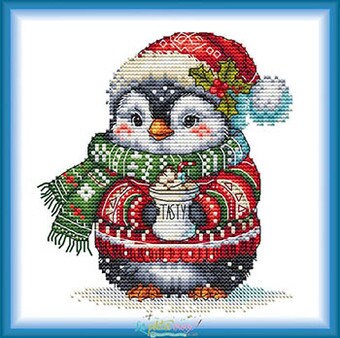 Penguin with his chocolate pattern by Grille point de croix