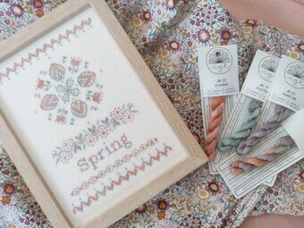 Spring - A Stitch for All Seasons Series pattern featuring Cottage Garden Threads by Mojo Stitches