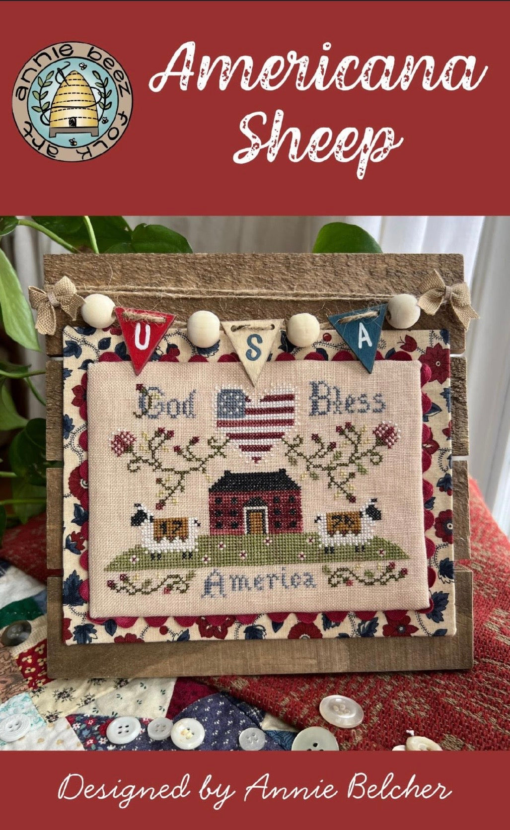 Americana Sheep pattern by Annie Beez Folk Art