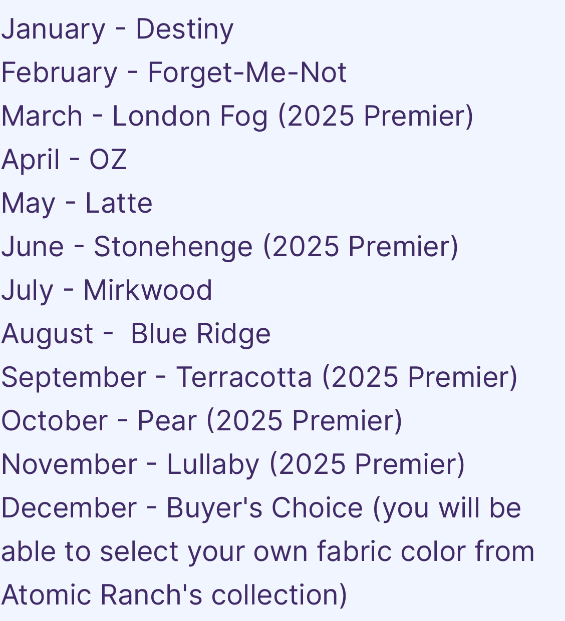 2025 Atomic Ranch Fabric of the Month