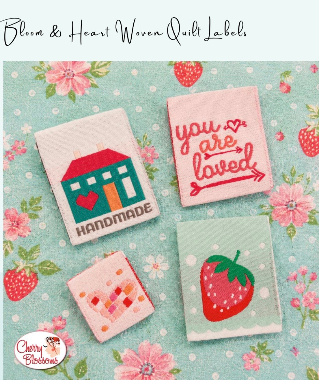 Bloom & Heart Woven Quilt Labels by Cherry Blossoms