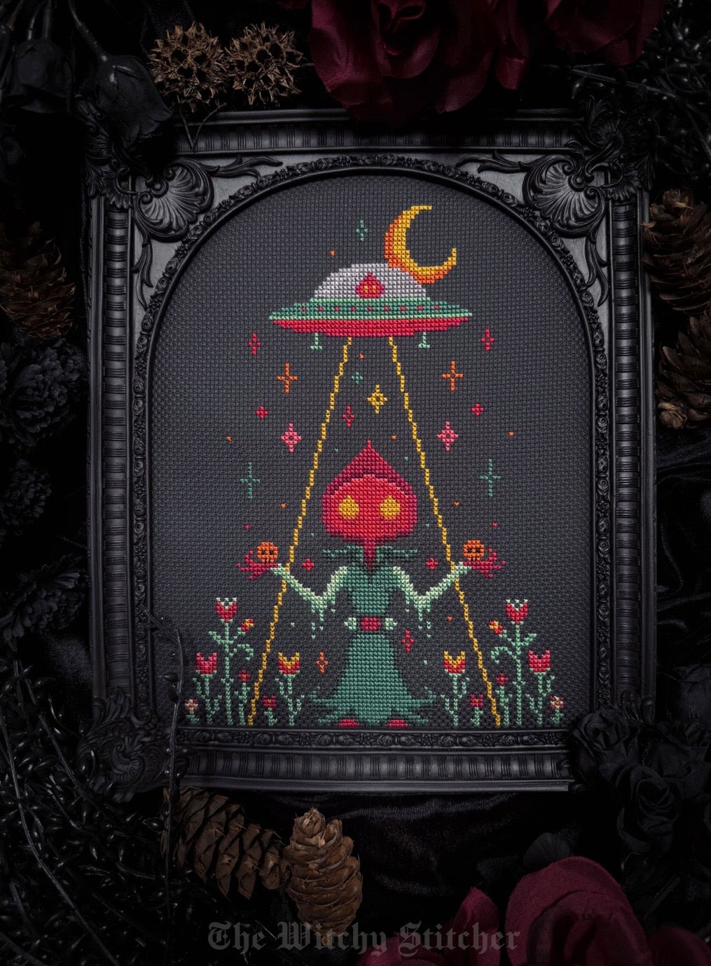 Take Me Home ~ Flatwoods Monster pattern by The Witchy Stitcher