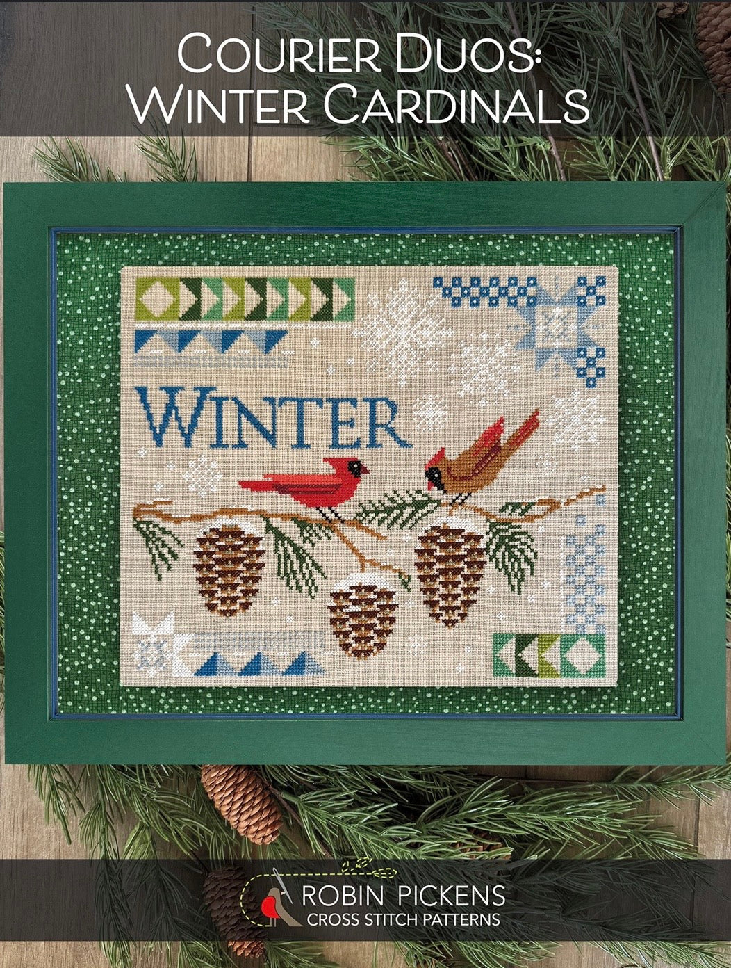 Courier Duos: Winter Cardinals pattern by Robin Pickens