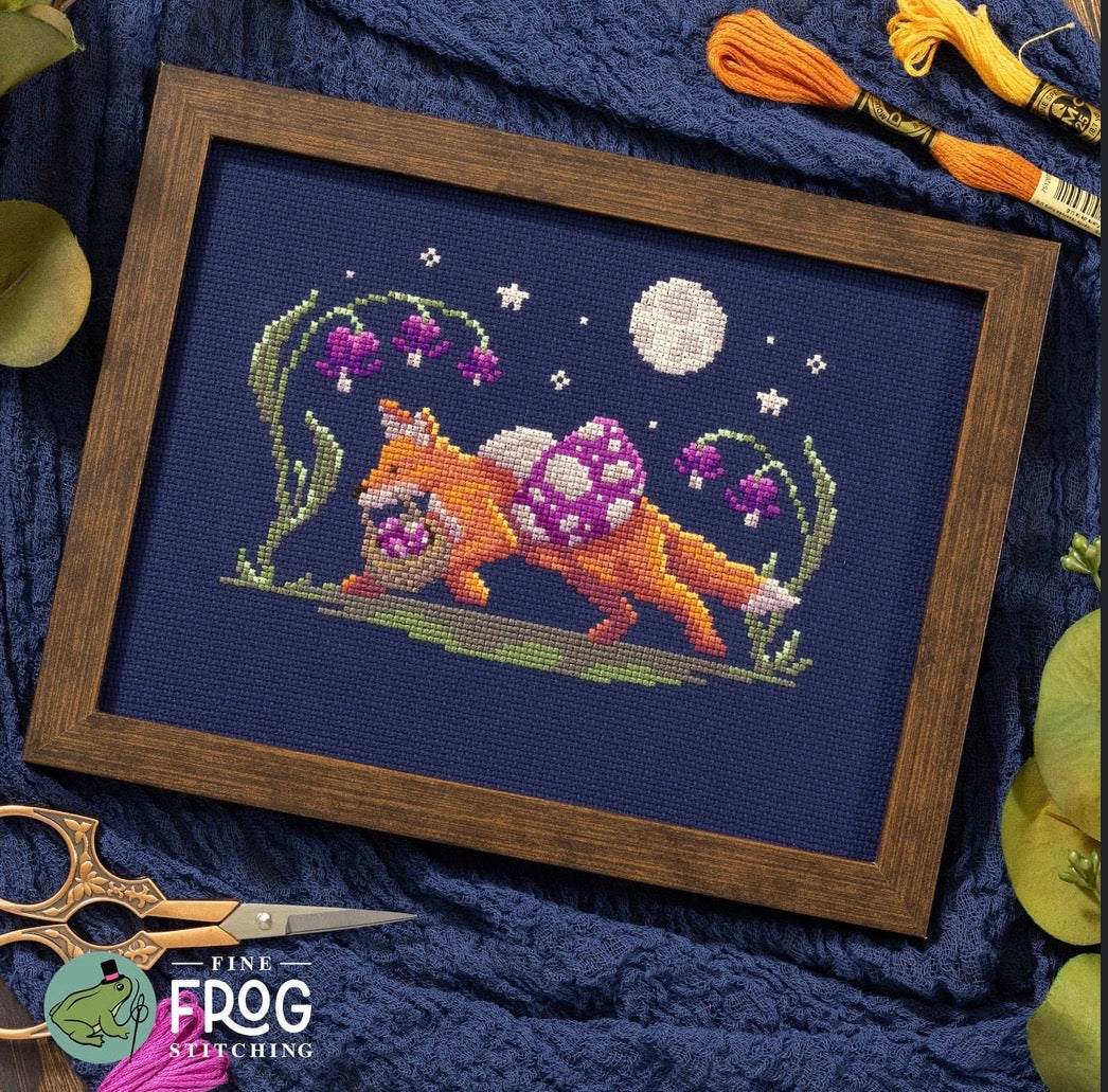 Mushroom Thief pattern by Fine Frog Stitching