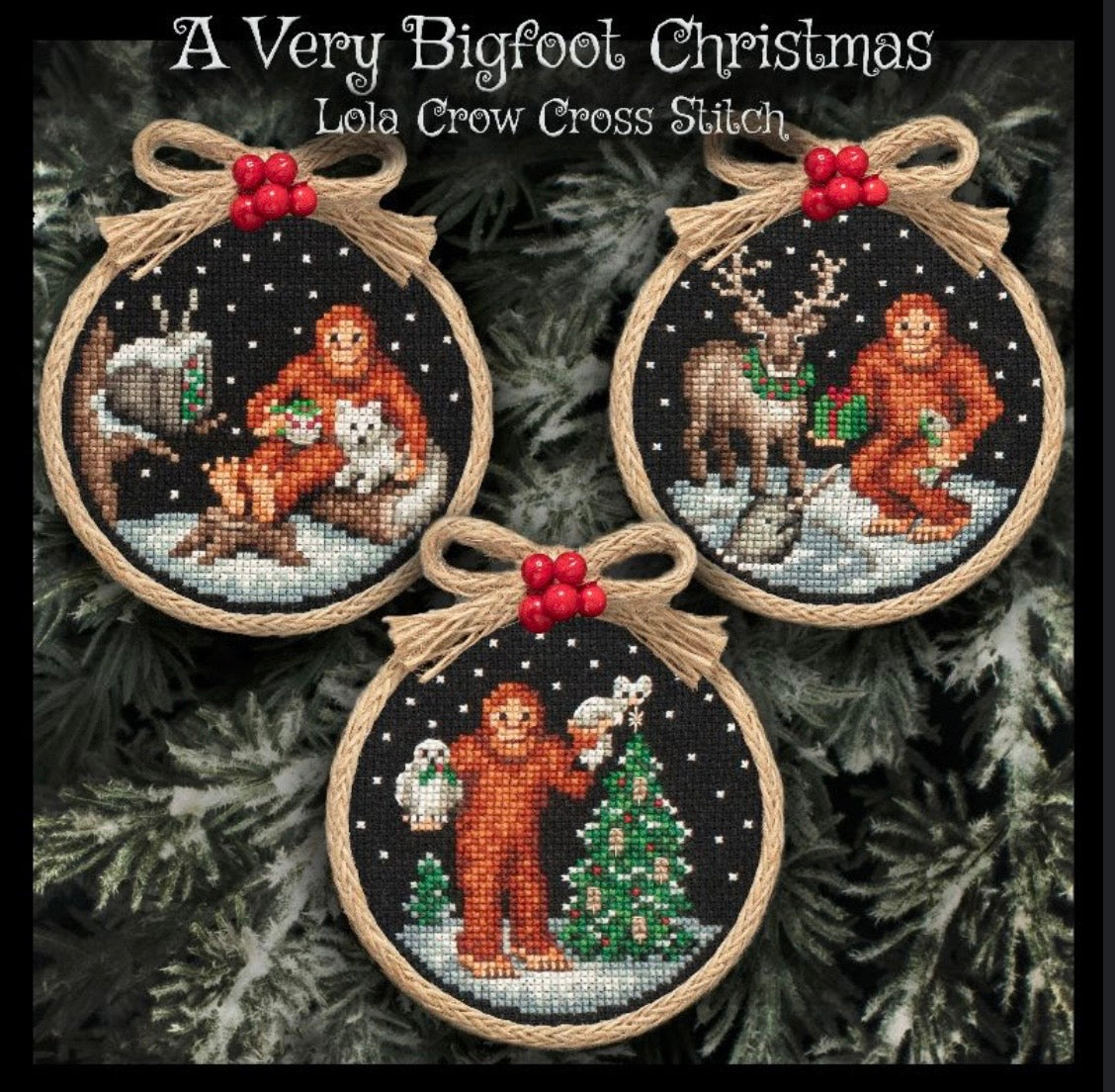 A Very Bigfoot Christmas pattern by Lola Crow Cross Stitch