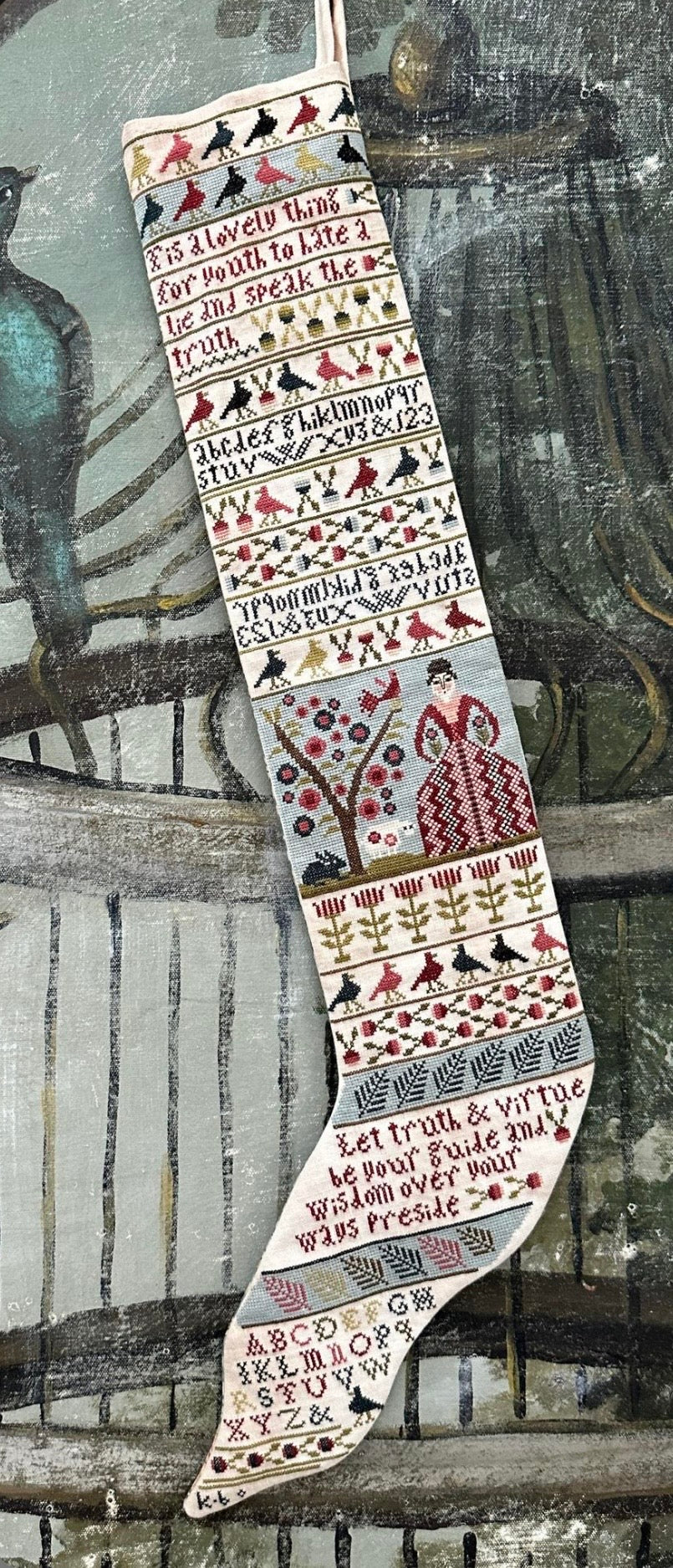 Truth & Virtue Stocking pattern by Kathy Barrick