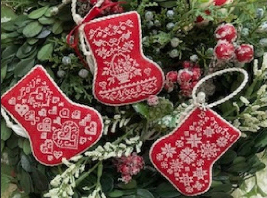 Scandinavian Red Stockings pattern by JBW Designs