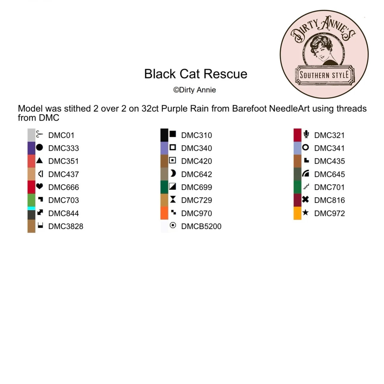 Black Cat Rescue pattern by Dirty Annie’s Southern Style