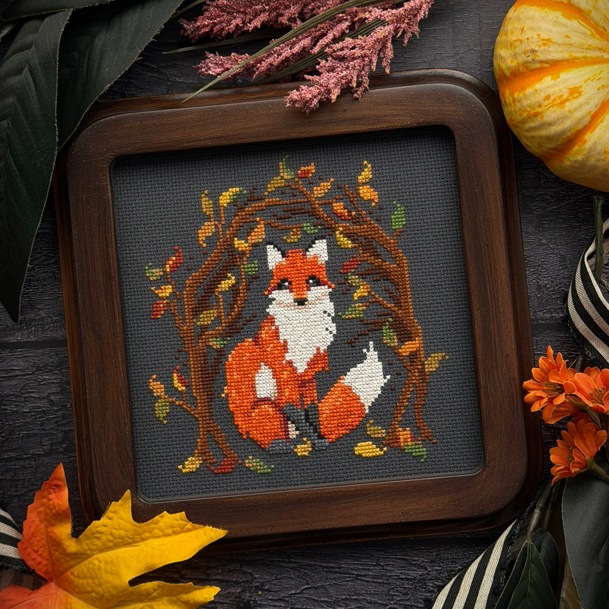 Fox in the Hollow pattern by The Stitch Crypt