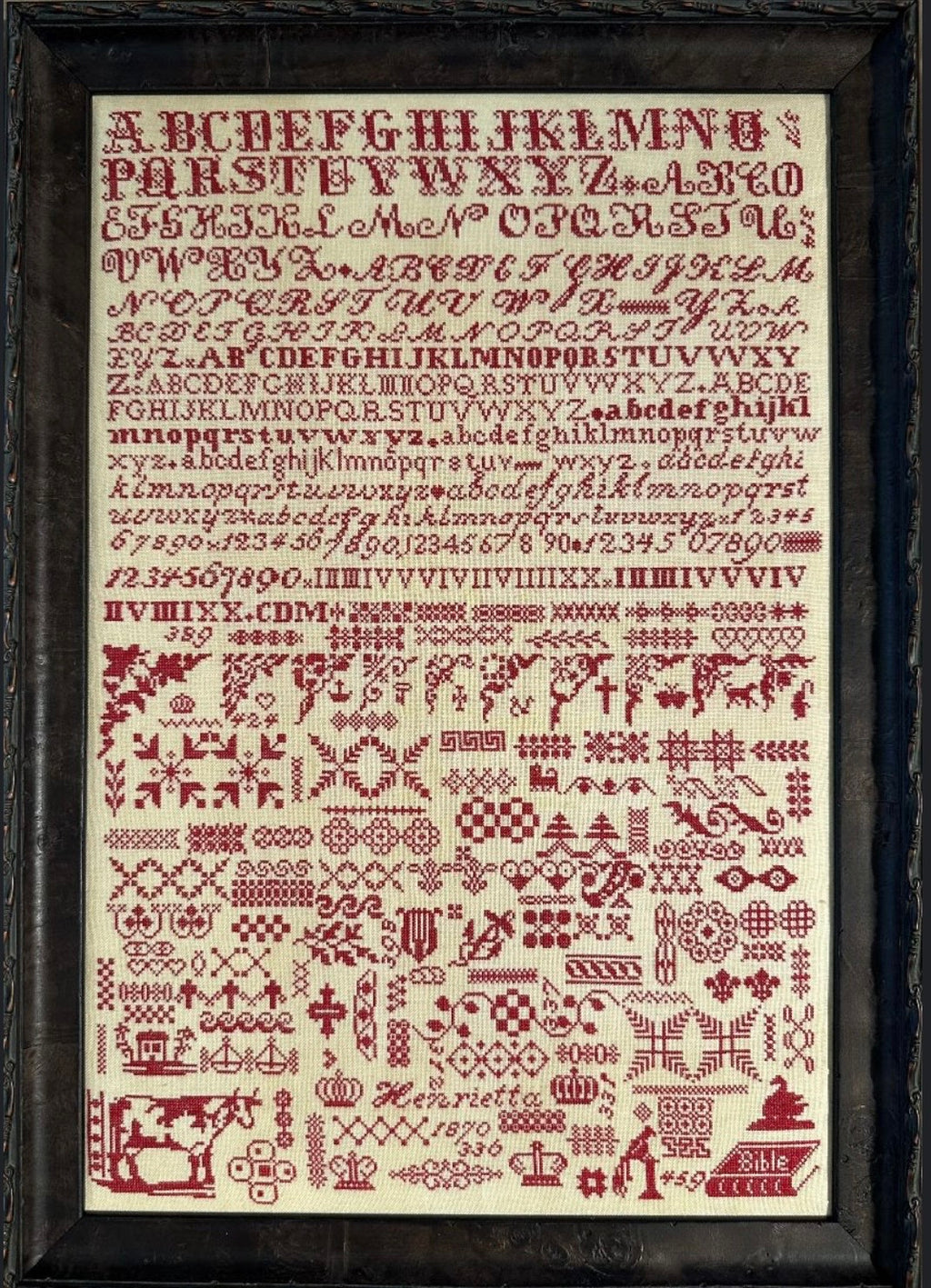 Henrietta 1870 a Bristol Orphanage Sampler Antique Reproduction pattern by Cross Stitch Antiques