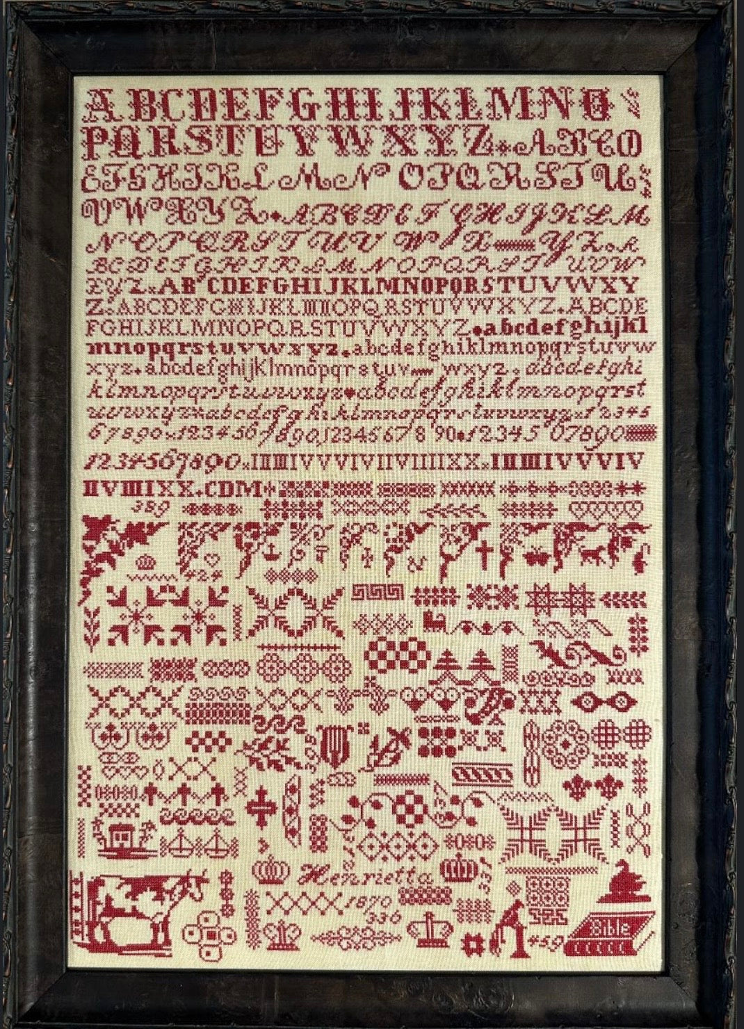 Henrietta 1870 a Bristol Orphanage Sampler Antique Reproduction pattern by Cross Stitch Antiques