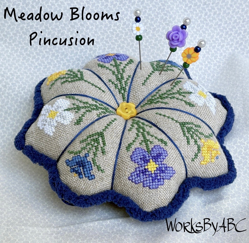 Meadow Blooms Pincushion pattern by WorksByABC