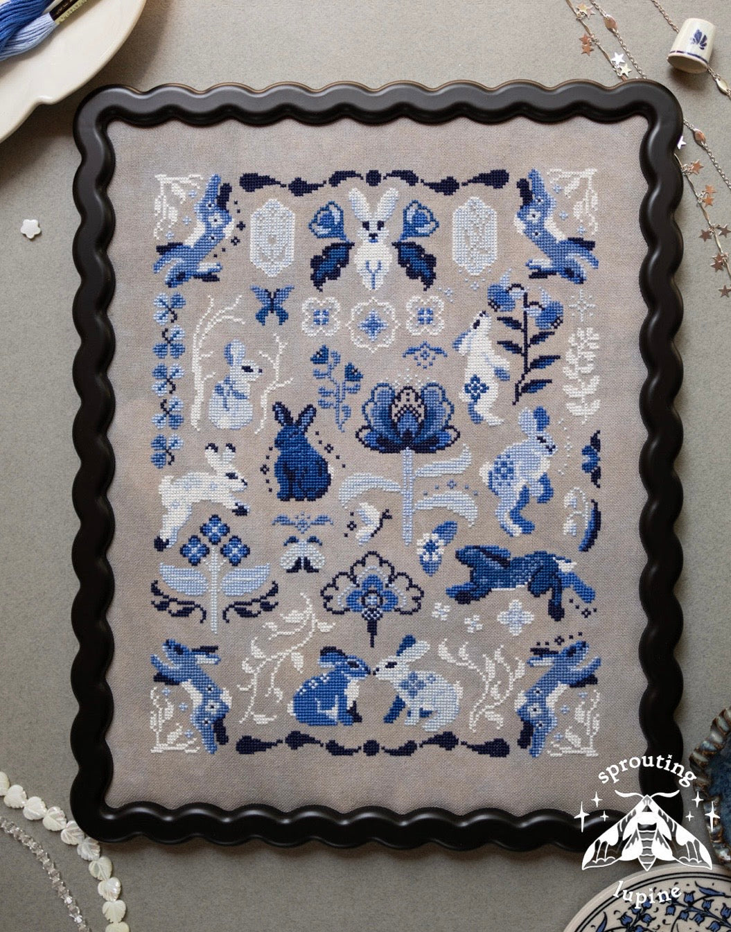 Delft Bunnies pattern by Sprouting Lupine