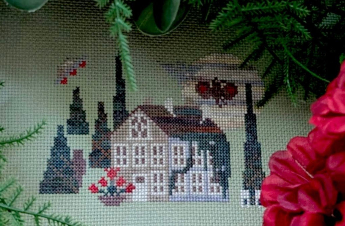 House on Cryptid Hill pattern by The Cozy DH Stitchery