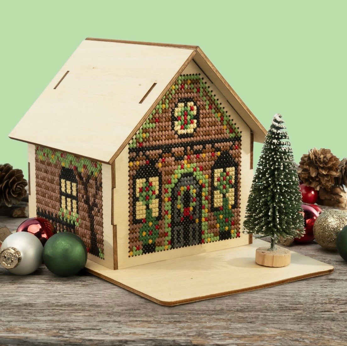 3D Christmas Village Mantel House Kit by Canadian Stitchery