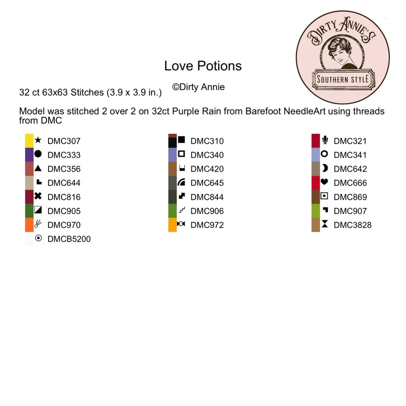 Love Potions pattern by Dirty Annie’s Southern Style