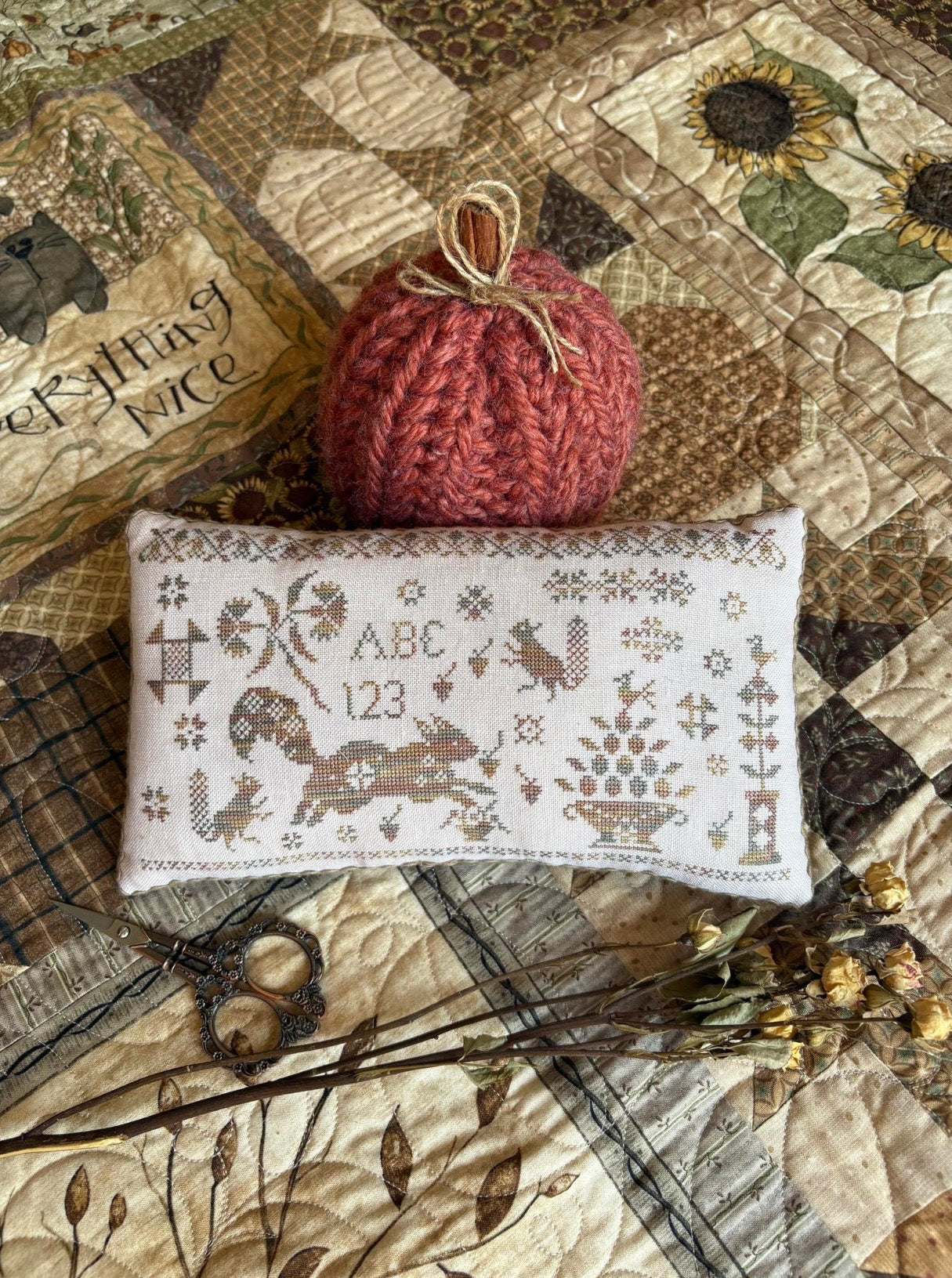 Sassy Squirrel Pinkeep pattern by Pansy Patch Quilts and Stitchery