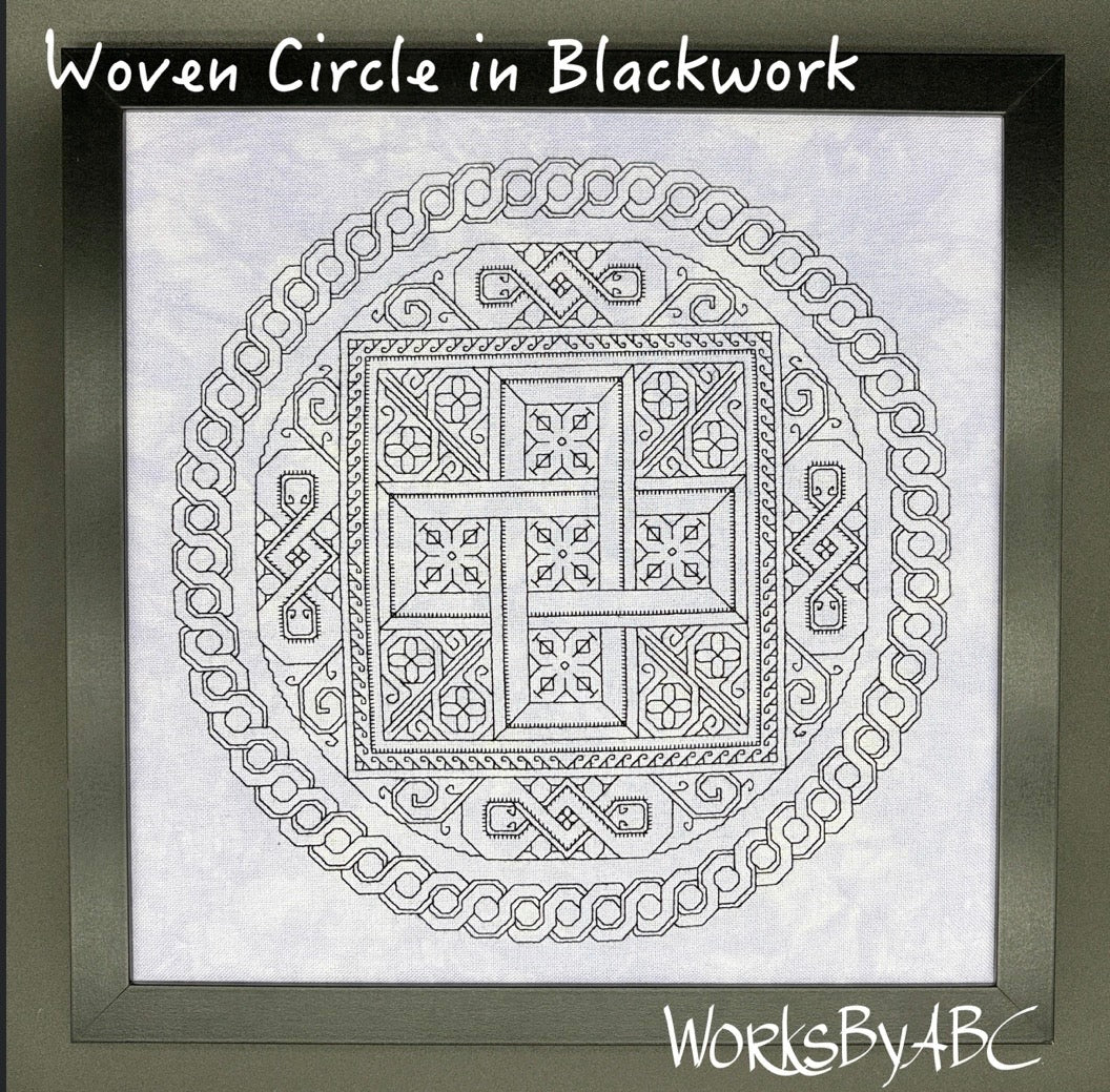 Woven Circle in Blackwork pattern by WorksByABC