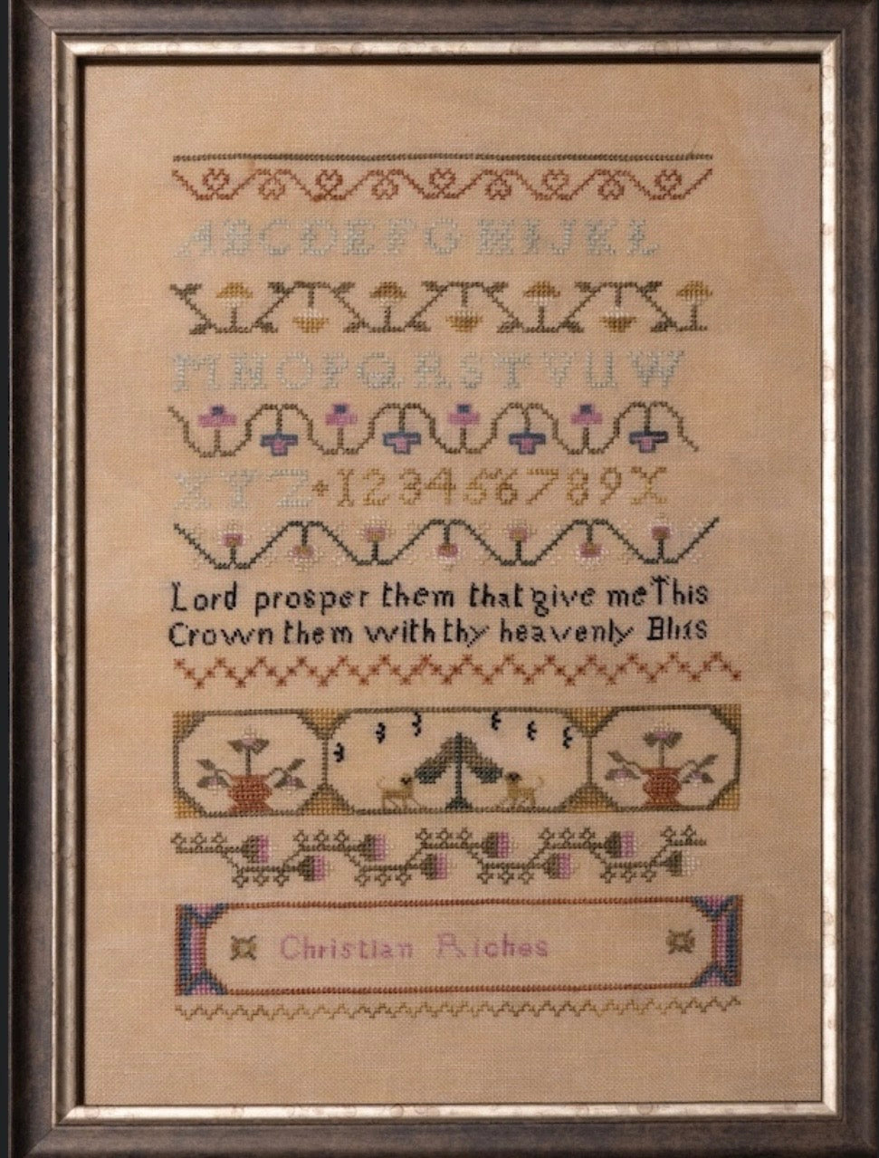 Christian Riches - A Norwich Sampler pattern by Olde Willow Stitchery