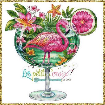 Flamingo Cocktail pattern by Grille Point De Croix