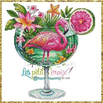 Flamingo Cocktail pattern by Grille Point De Croix