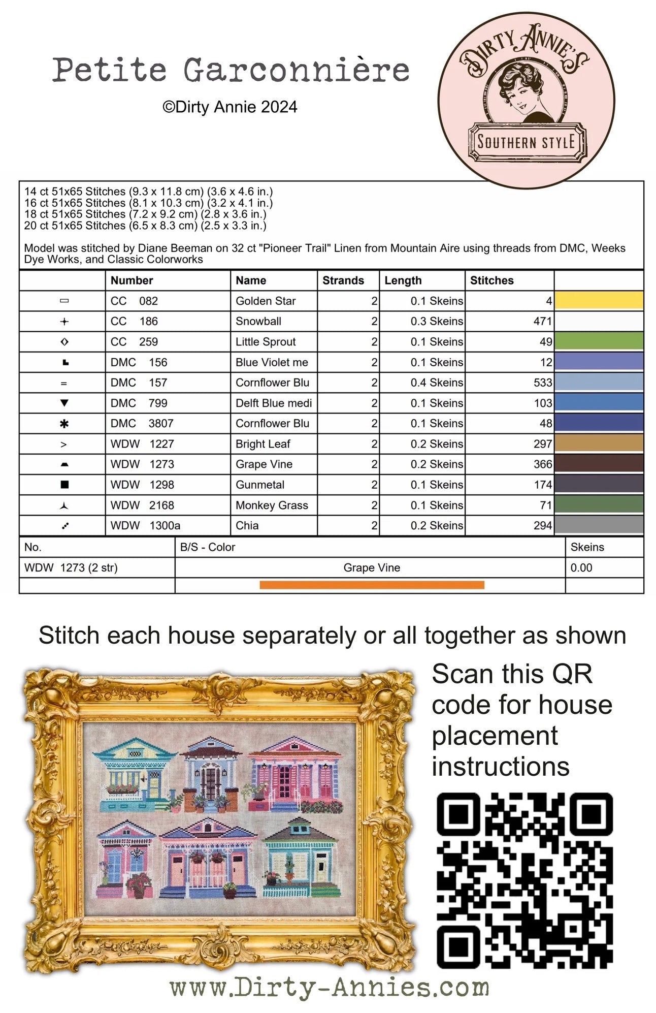 Garden District - Petite Garconniere pattern by Dirty Annie’s Southern Style