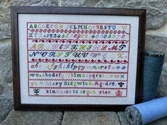 Mary Sidgwick antique sampler reproduction pattern by Rebel Stitcher Designs