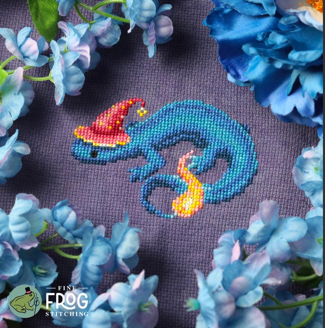Wizardly Newt pattern by Fine Frog Stitching