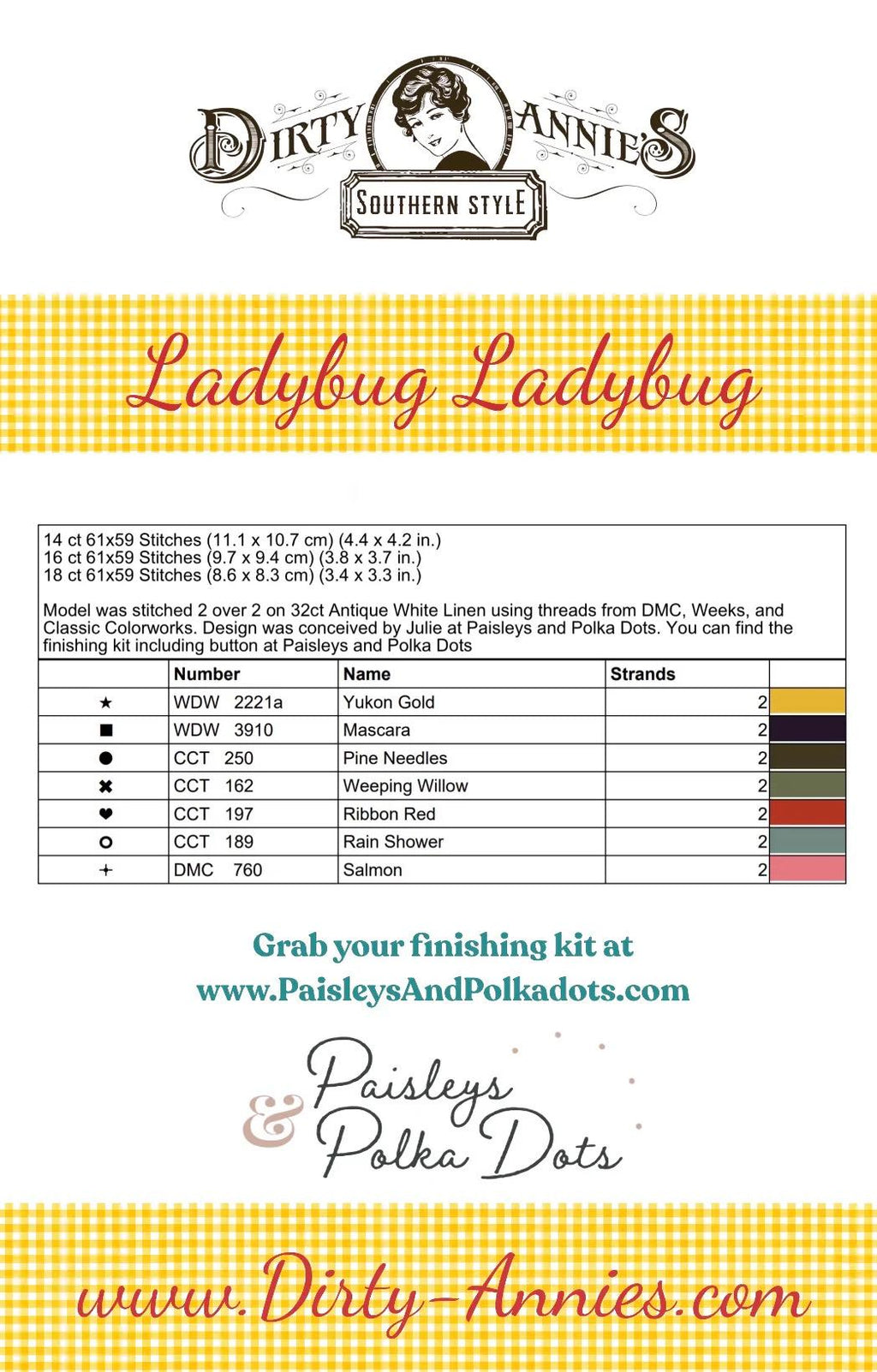 Ladybug Ladybug pattern by Dirty Annie’s Southern Style