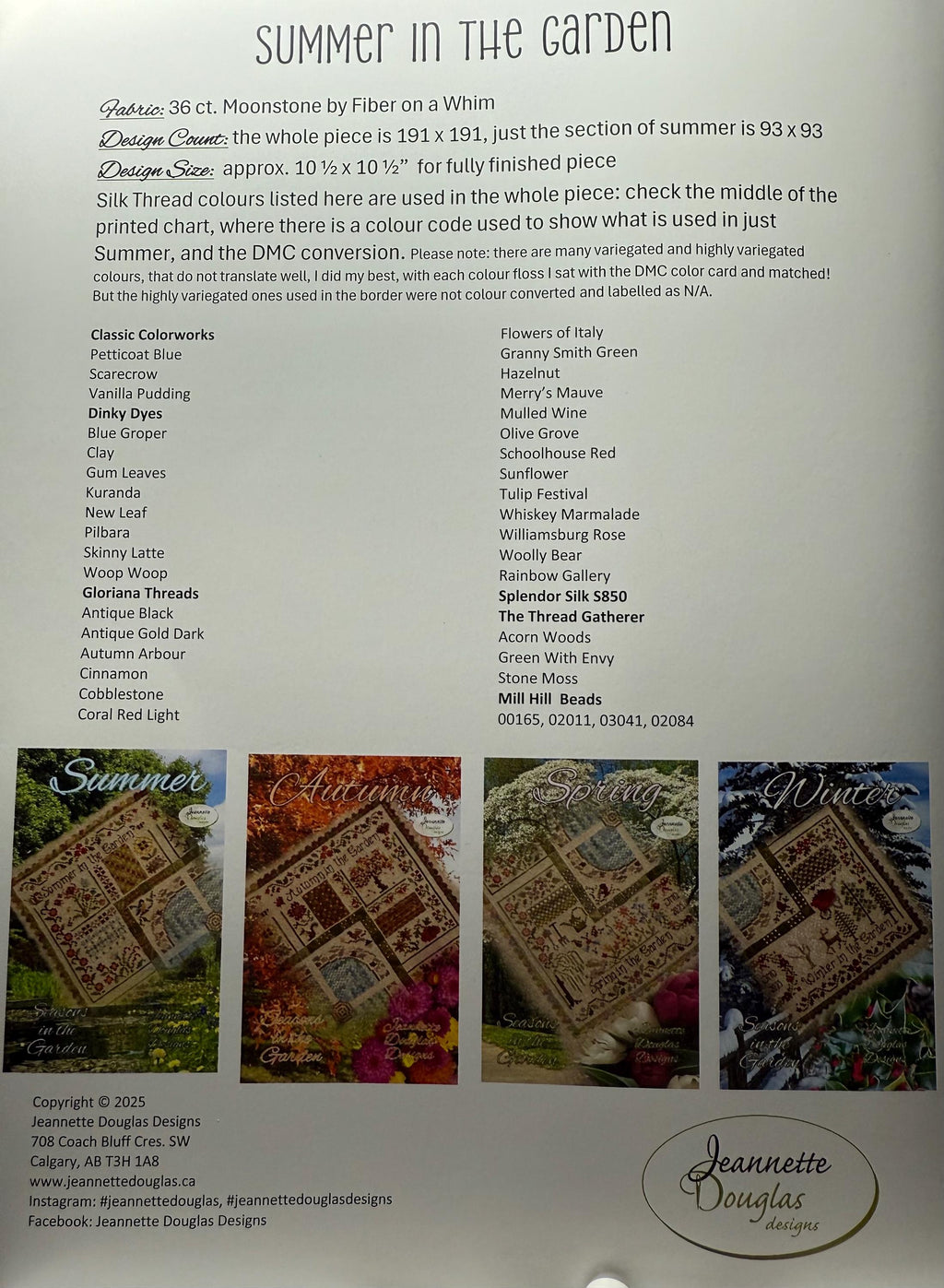 Summer - Seasons in the Garden pattern by Jeannette Douglas Designs