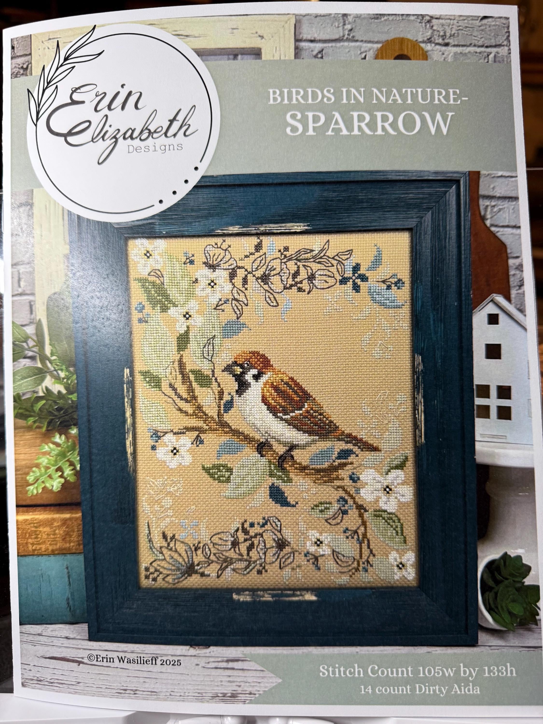 Birds In Nature - Sparrow pattern by Erin Elizabeth Designs