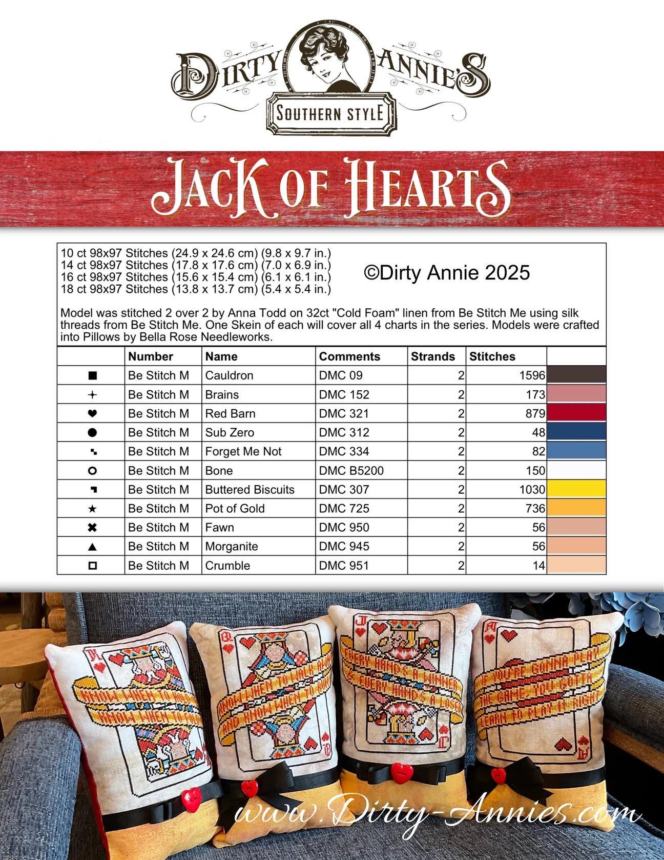Jack of Hearts pattern by Dirty Annie’s Southern Style