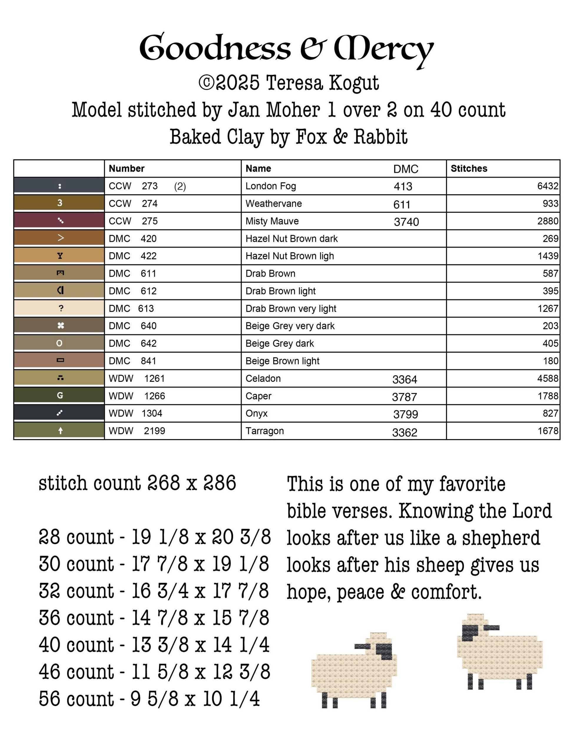 Goodness & Mercy pattern by Teresa Kogut