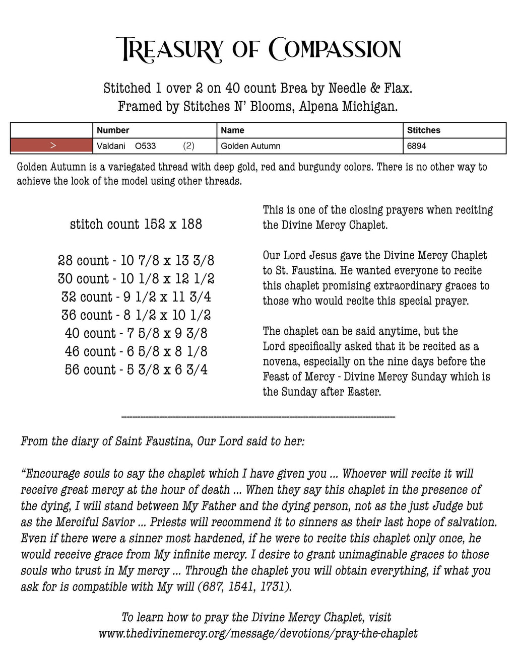 Treasury of Compassion pattern by Teresa Kogut