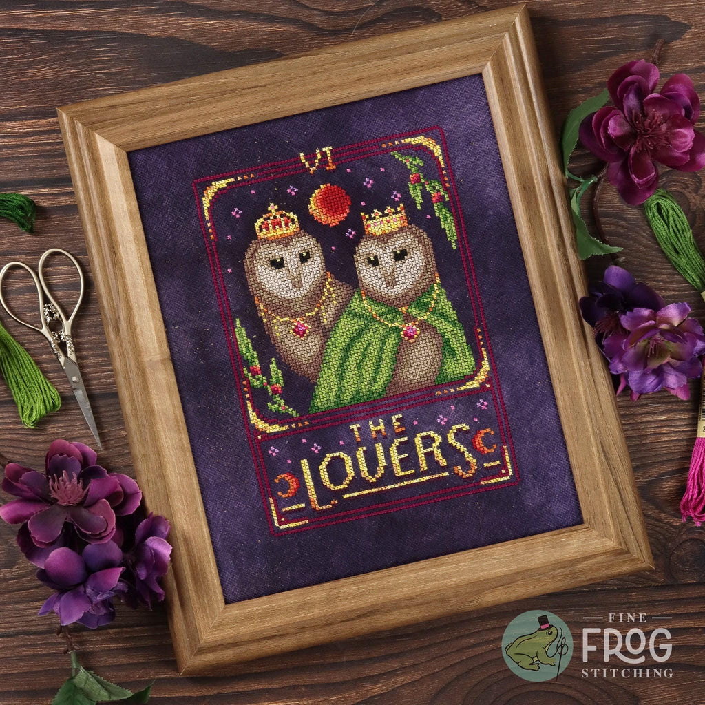 Feather Tarot: The Lovers pattern by Fine Frog Stitching