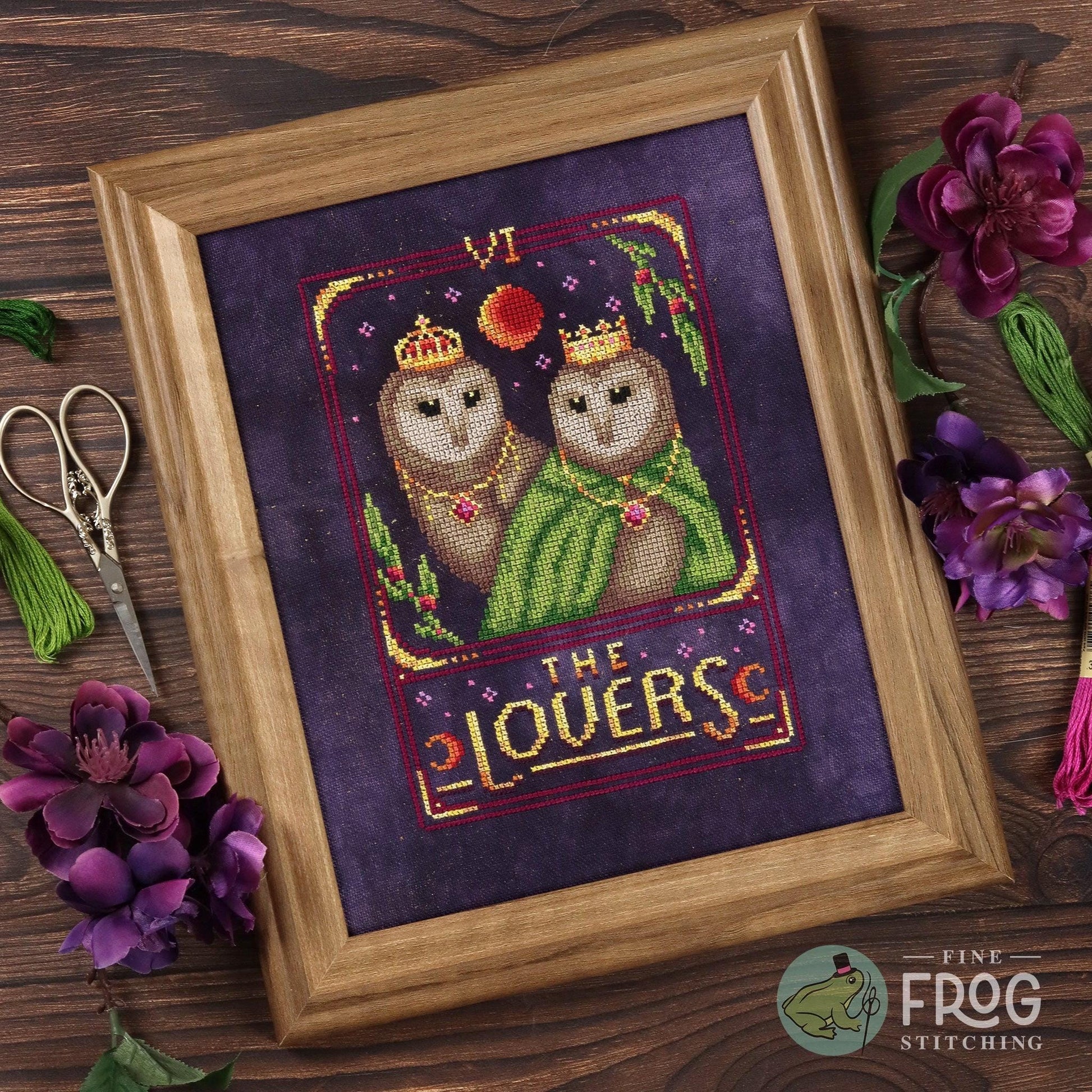 Feather Tarot: The Lovers pattern by Fine Frog Stitching