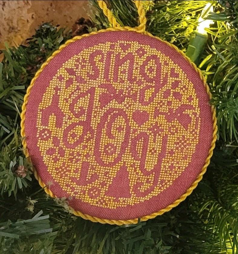 Sing Joy Bauble pattern by Wildflower Stitching