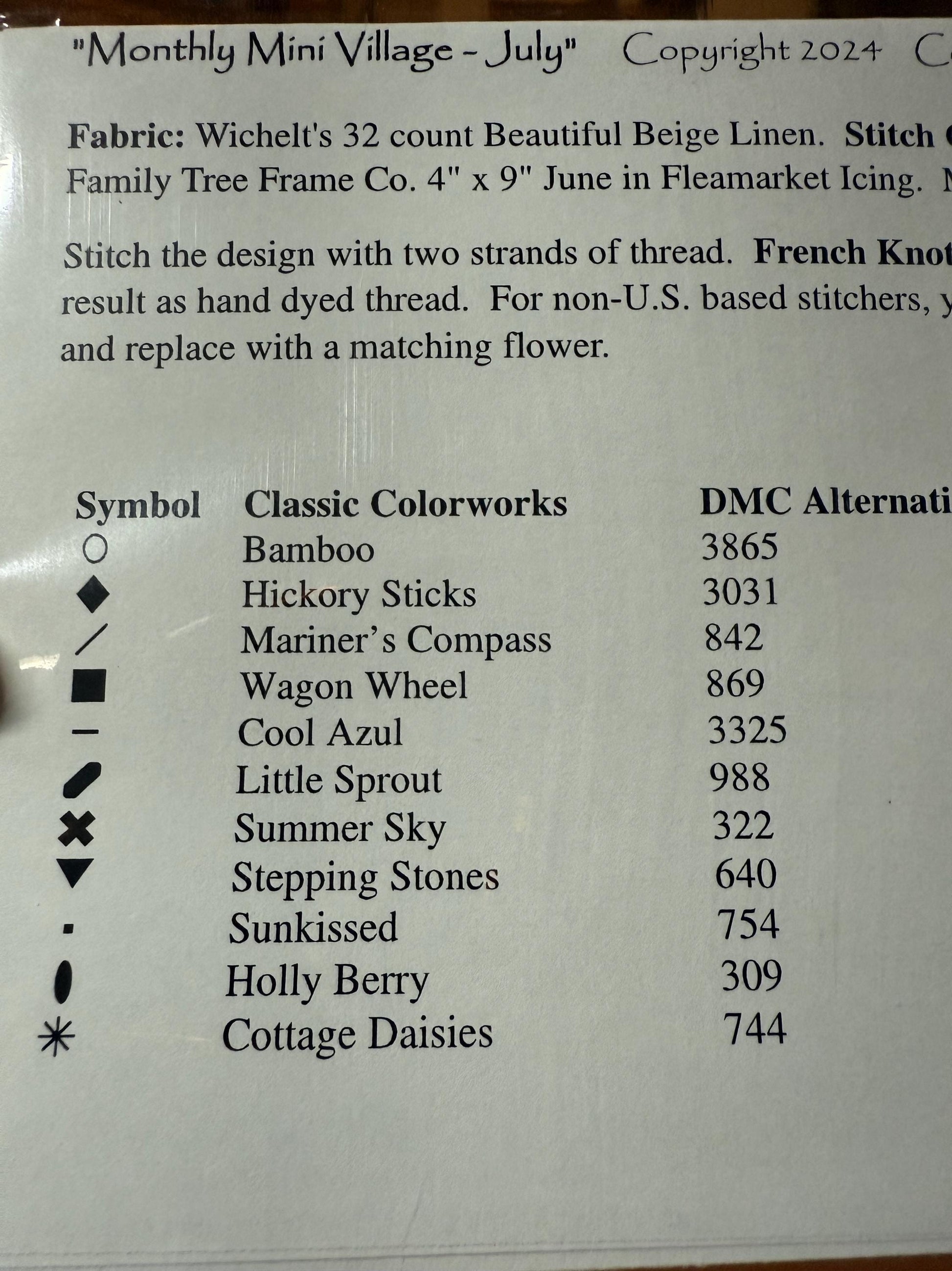 July Mini Village pattern by Country Cottage Needleworks