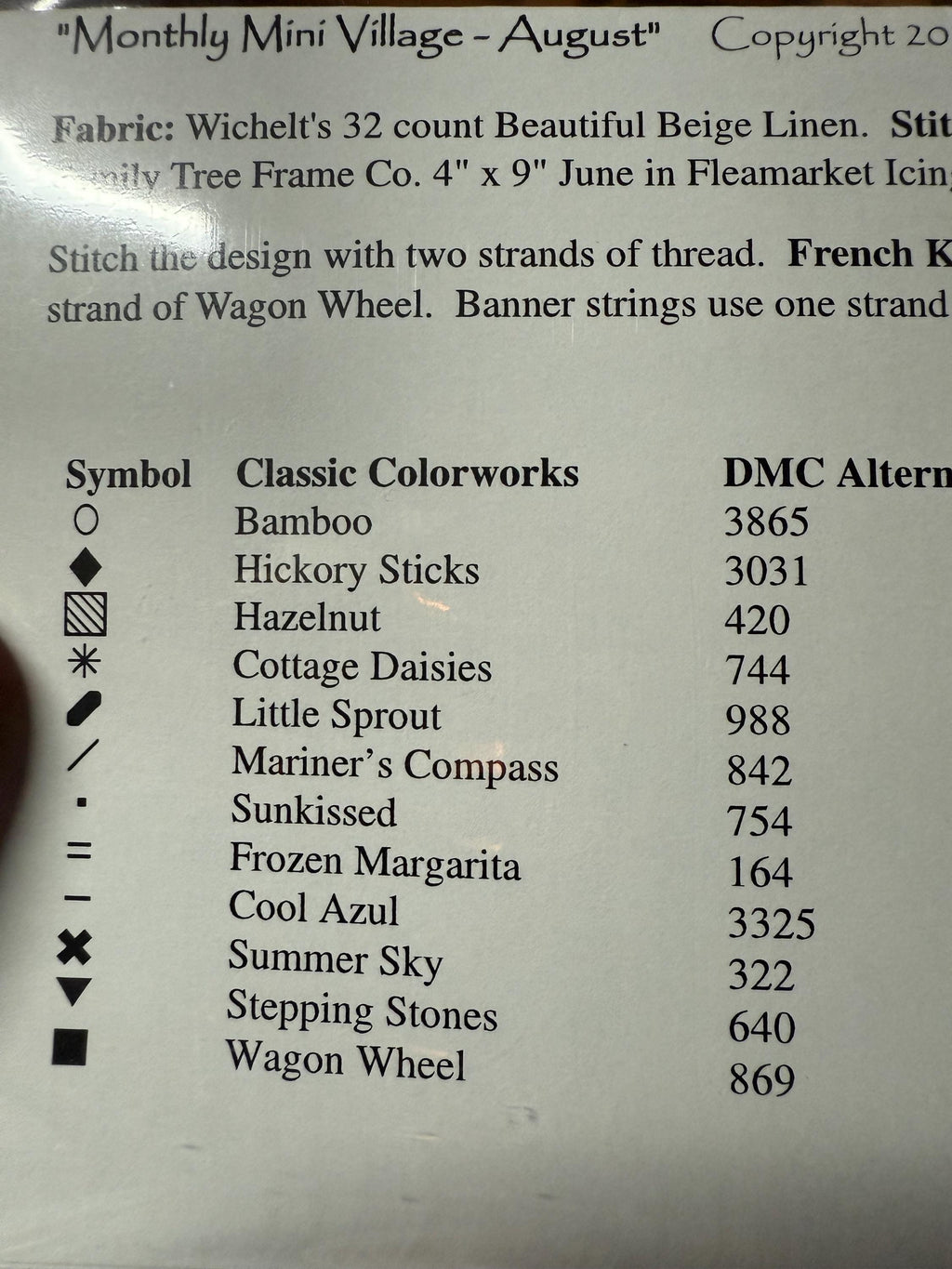 August Mini Village pattern by Country Cottage Needleworks