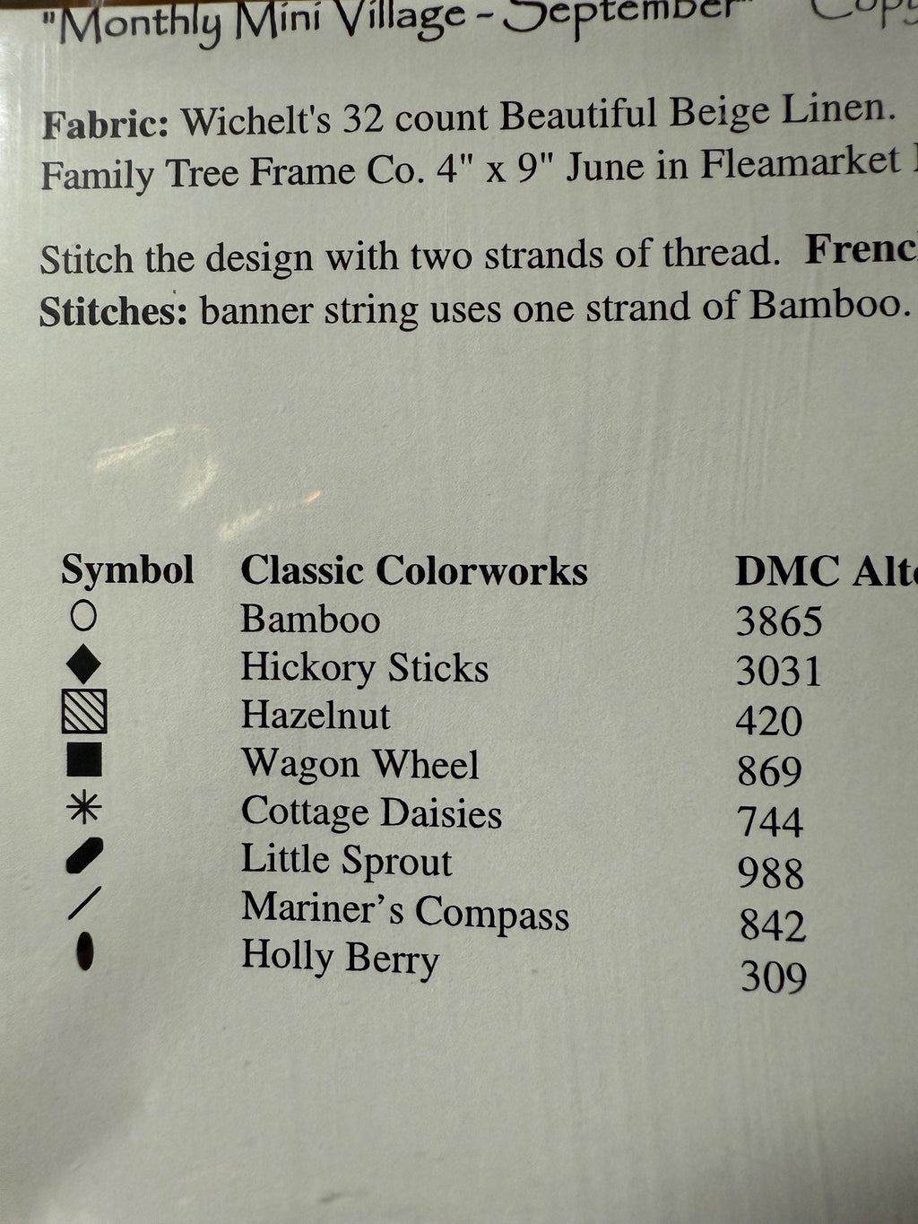 September Mini Village pattern by Country Cottage Needleworks