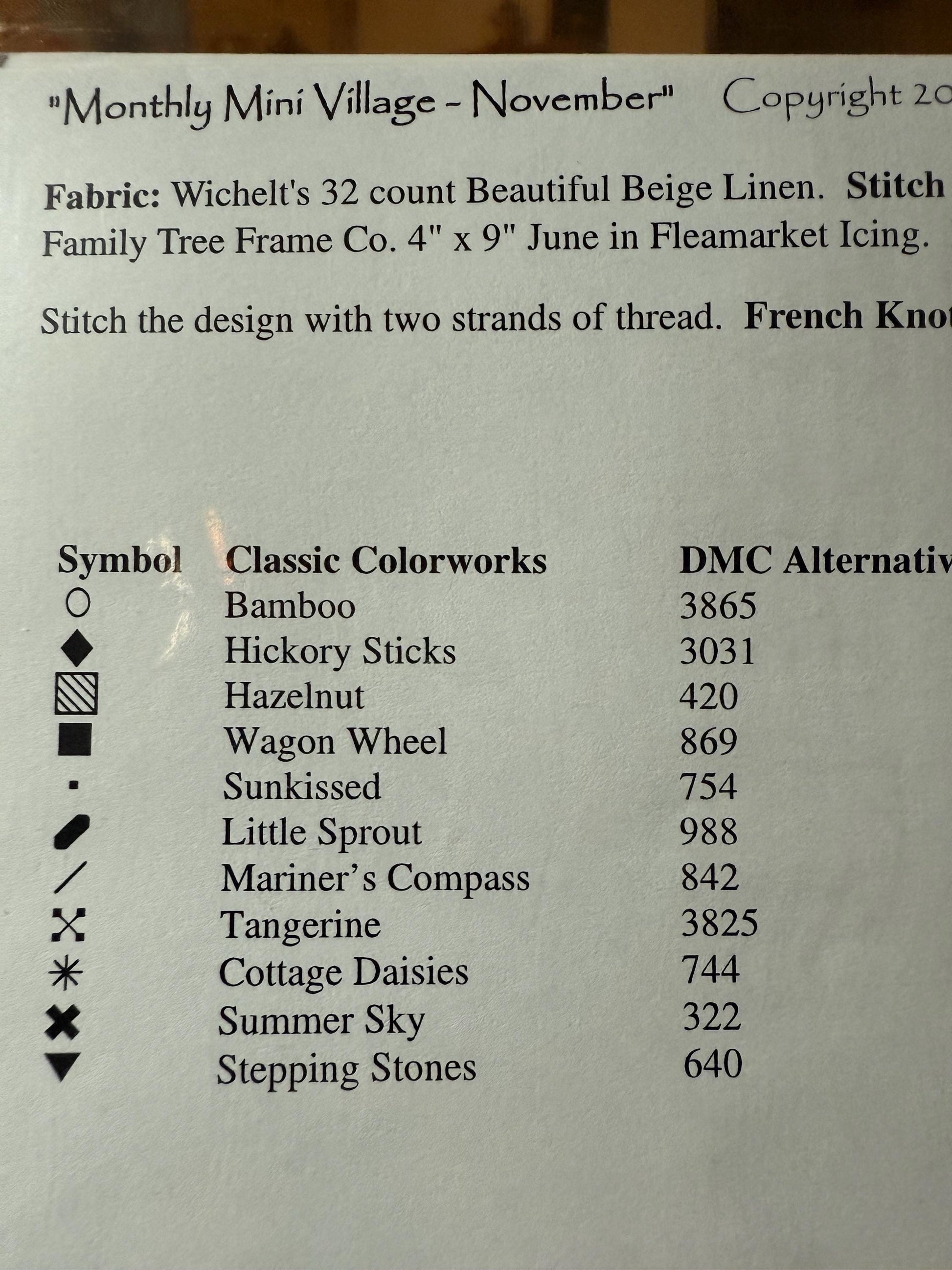 November Mini Village pattern by Country Cottage Needleworks