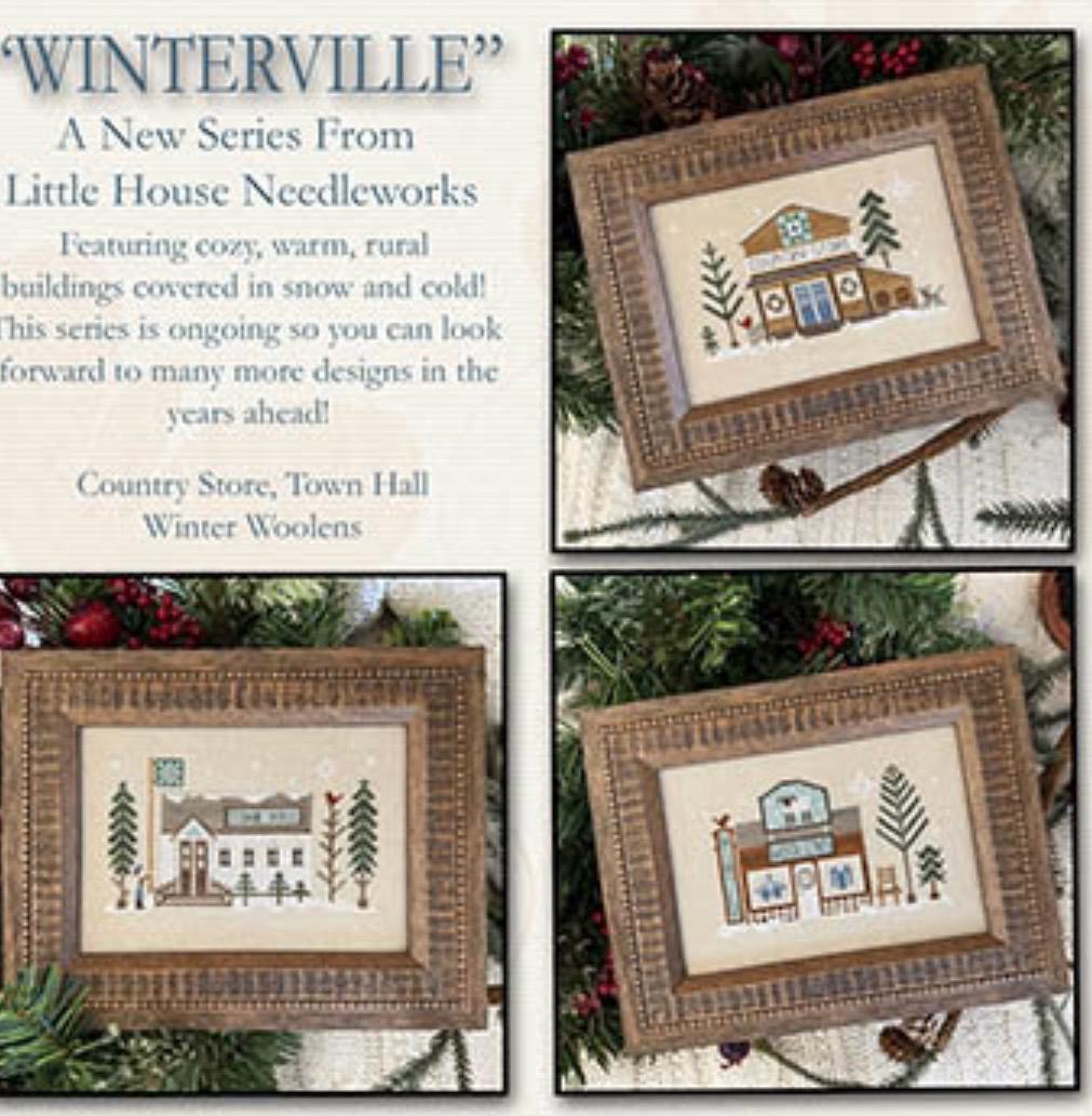 Winterville Series patterns and floss pack by Little House Needleworks
